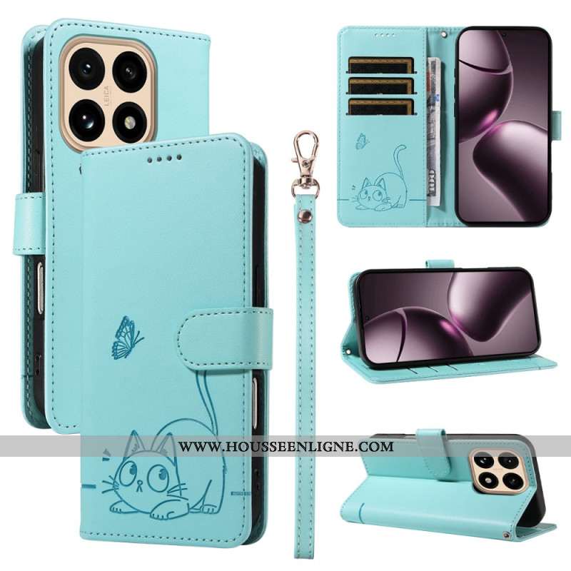 Housse Xiaomi 15T Design Chat à Lanière