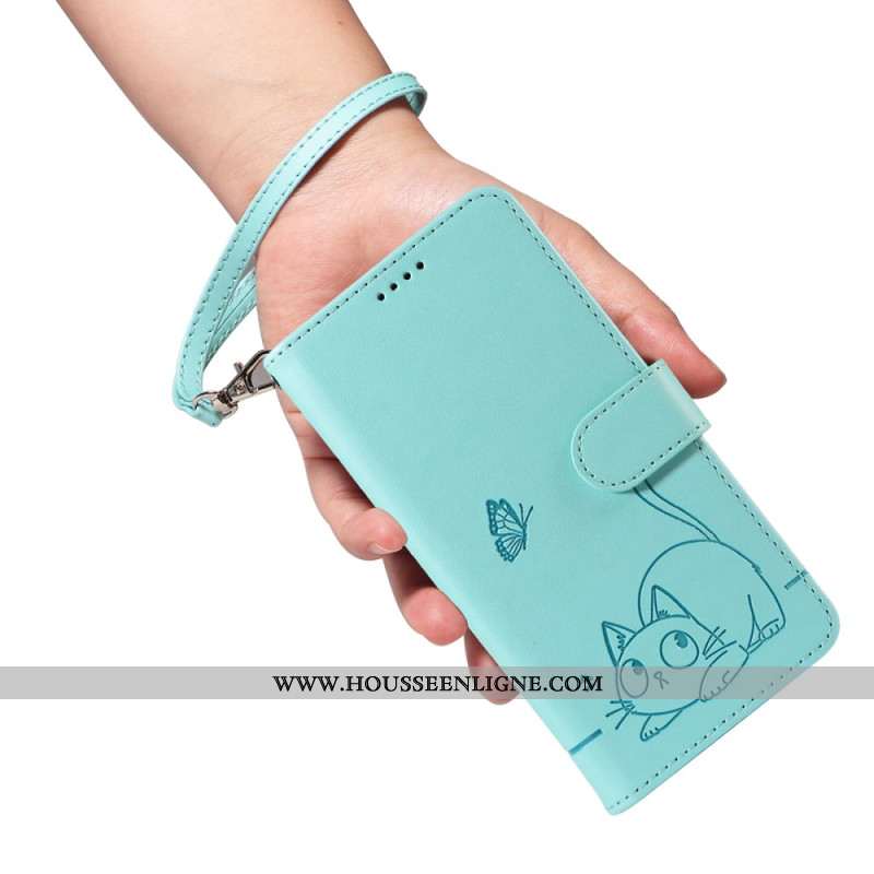 Housse Xiaomi 15T Design Chat à Lanière