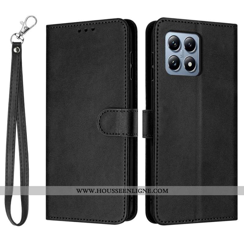 Housse Xiaomi 15T Effet Cuir avec Lanière