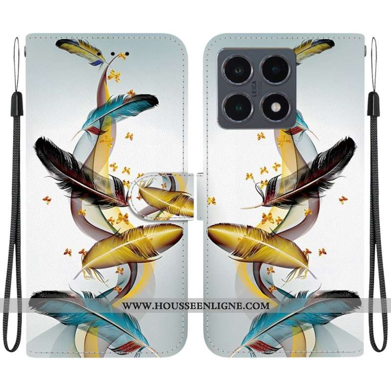 Housse Xiaomi 15T Feuilles Dorées