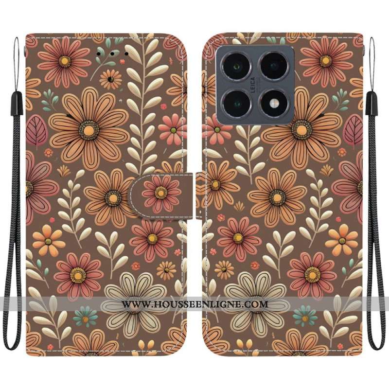 Housse Xiaomi 15T Florale Marron