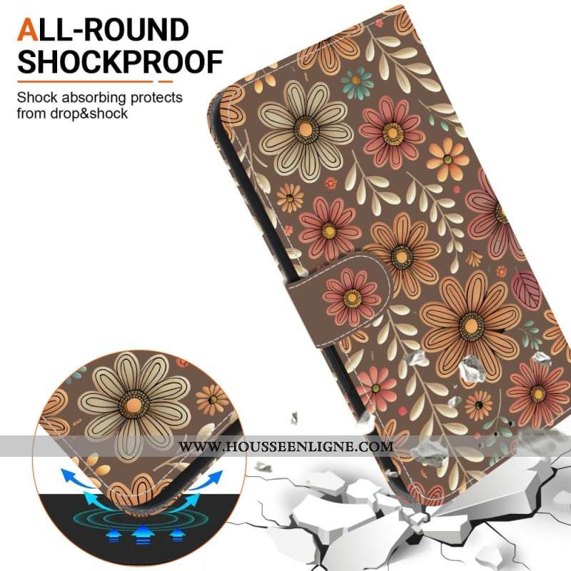 Housse Xiaomi 15T Florale Marron
