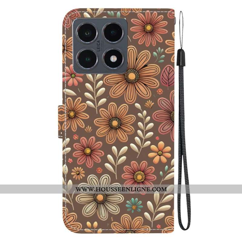 Housse Xiaomi 15T Florale Marron