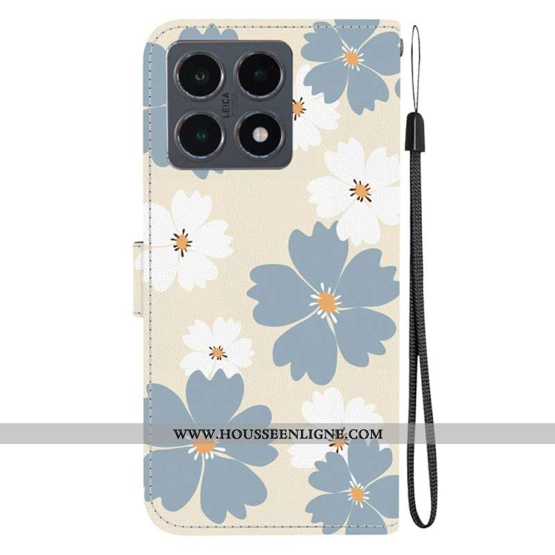 Housse Xiaomi 15T Marguerites Bleues et Blanches