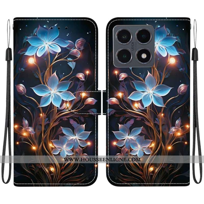 Housse Xiaomi 15T Motif Floral Bleu