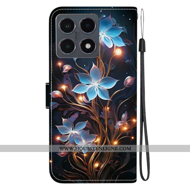 Housse Xiaomi 15T Motif Floral Bleu