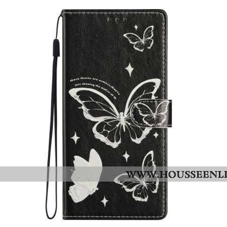 Housse Xiaomi 15T Papillons Noirs et Blancs