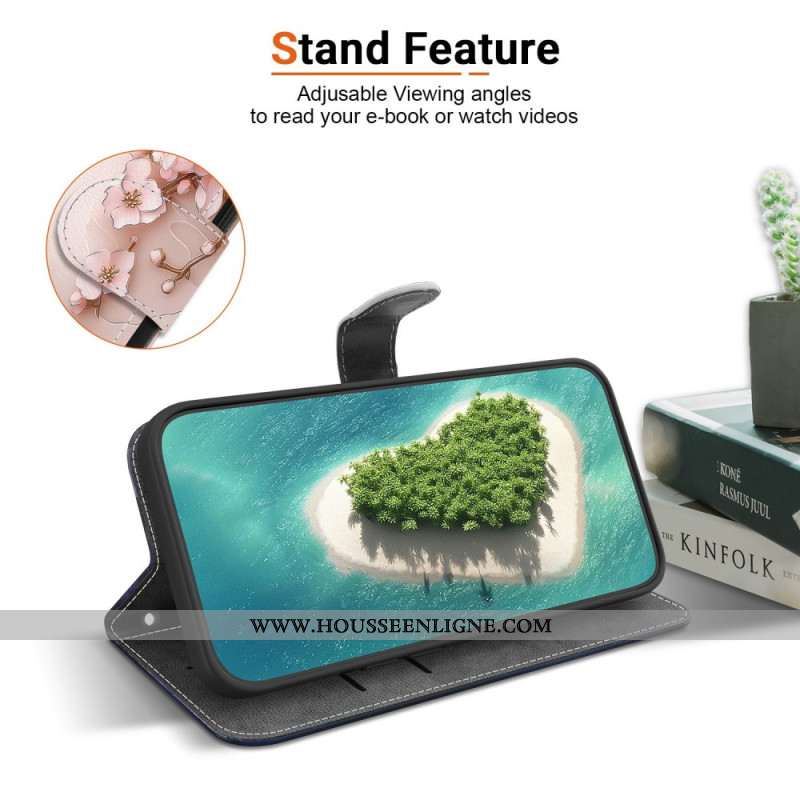 Housse Xiaomi 15T Papillons et Fleurs Or-Rose