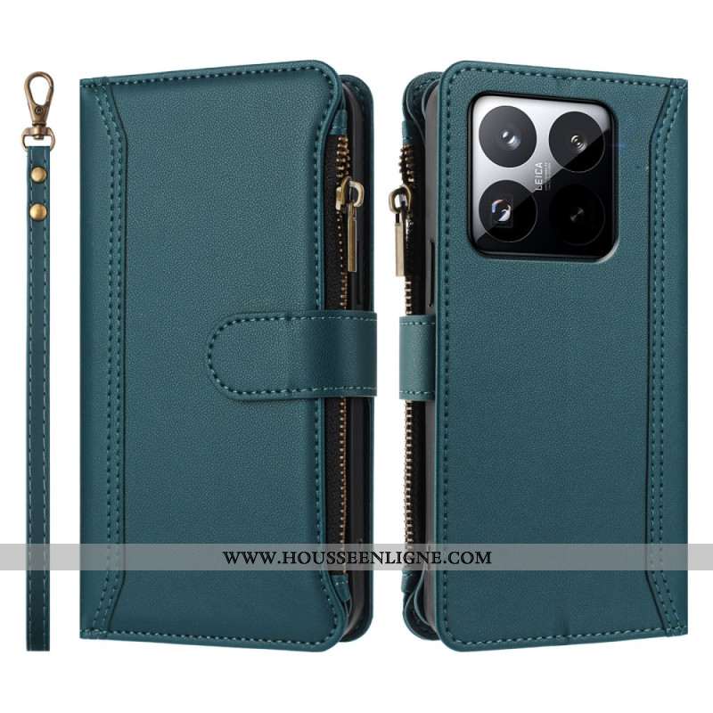 Housse Xiaomi 15T Portefeuille avec Lanière