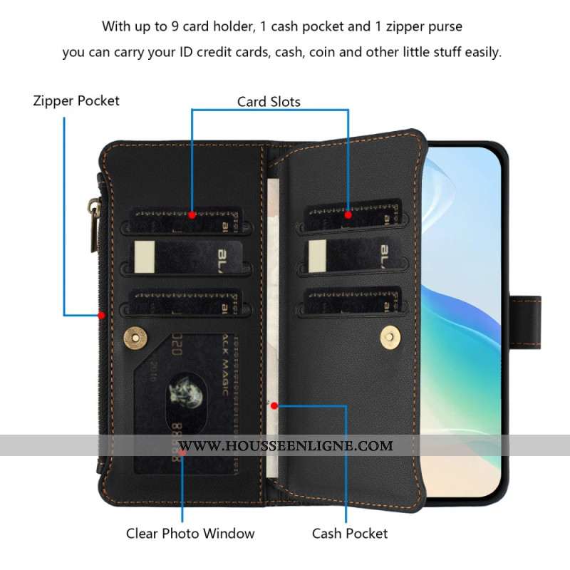 Housse Xiaomi 15T Portefeuille avec Lanière