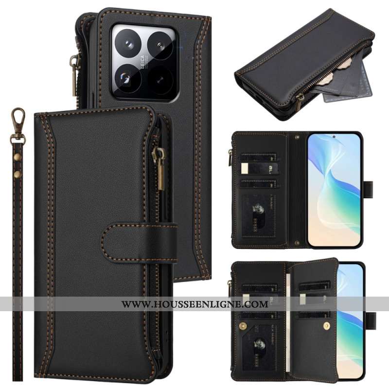 Housse Xiaomi 15T Portefeuille avec Lanière