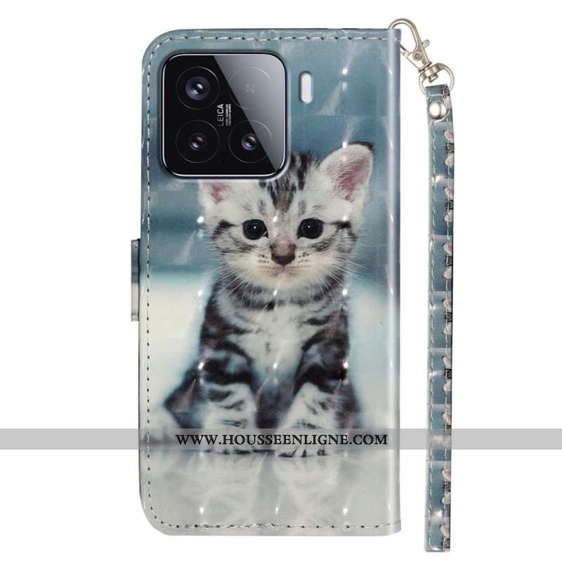 Housse Xiaomi 15T Pro Chaton à Lanière