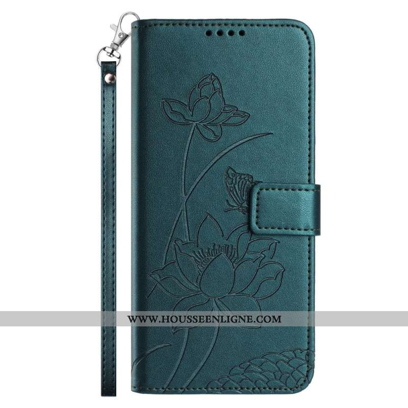 Housse Xiaomi 15T Pro Empreinte Florale avec Lanière