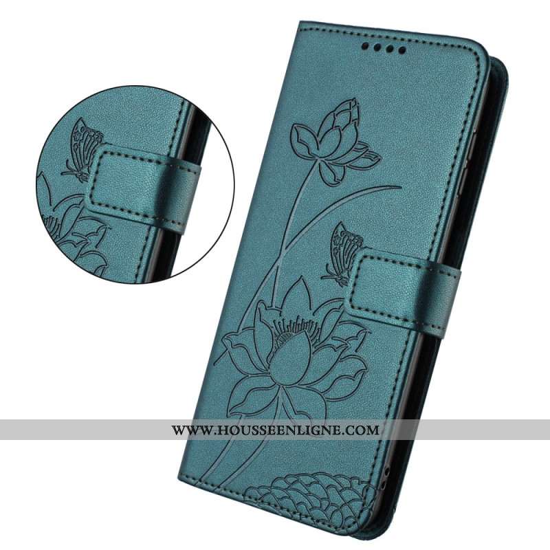 Housse Xiaomi 15T Pro Empreinte Florale avec Lanière