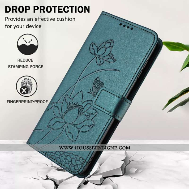 Housse Xiaomi 15T Pro Empreinte Florale avec Lanière