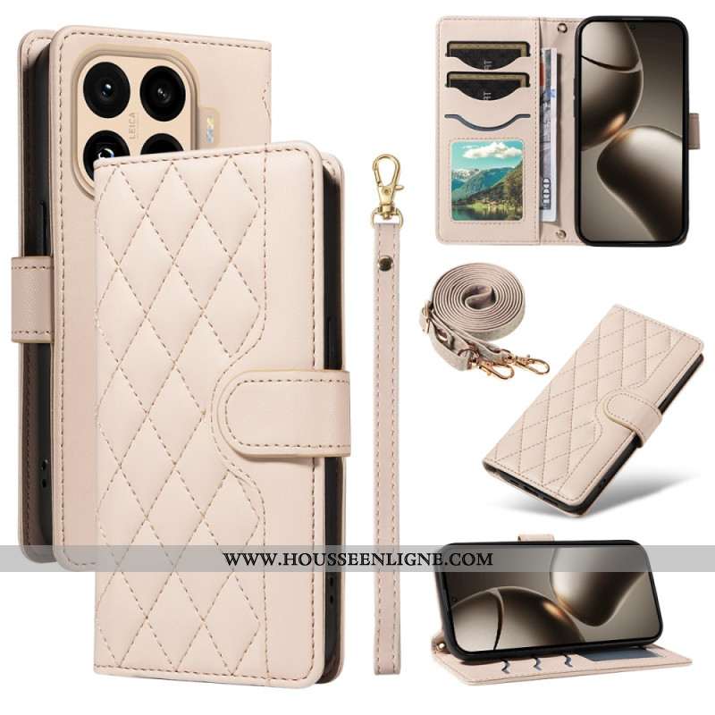 Housse Xiaomi 15T Pro Matelassée avec Lanière et Bandoulière