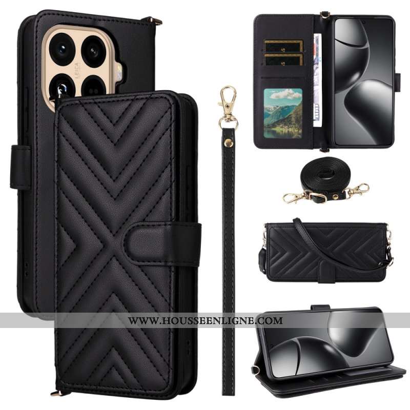 Housse Xiaomi 15T Pro Matelassée avec Lanière et Dragonne