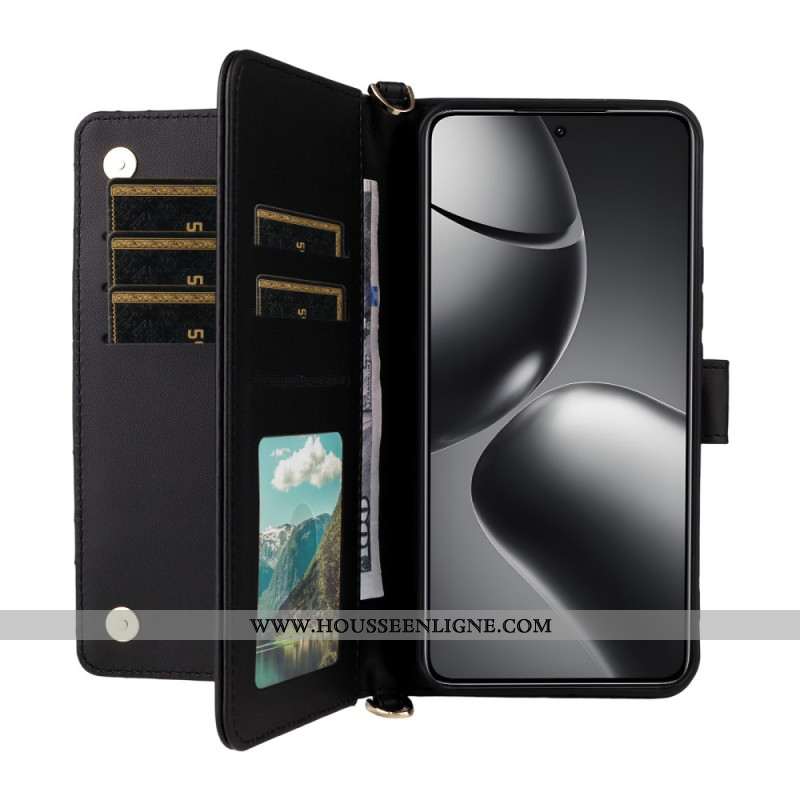 Housse Xiaomi 15T Pro Matelassée avec Lanière et Dragonne