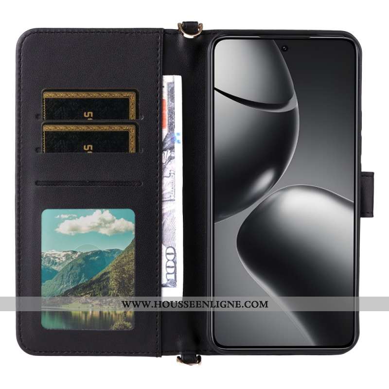 Housse Xiaomi 15T Pro Matelassée avec Lanière et Dragonne