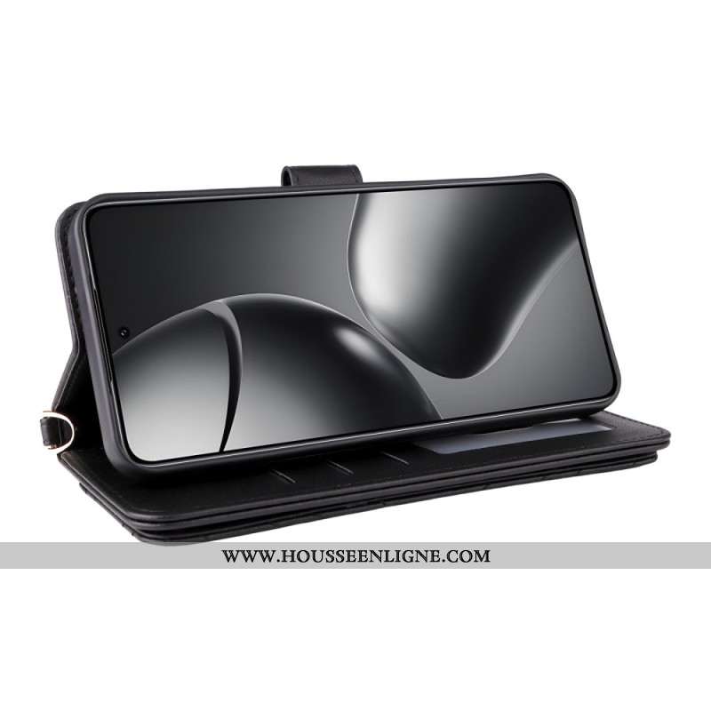 Housse Xiaomi 15T Pro Matelassée avec Lanière et Dragonne