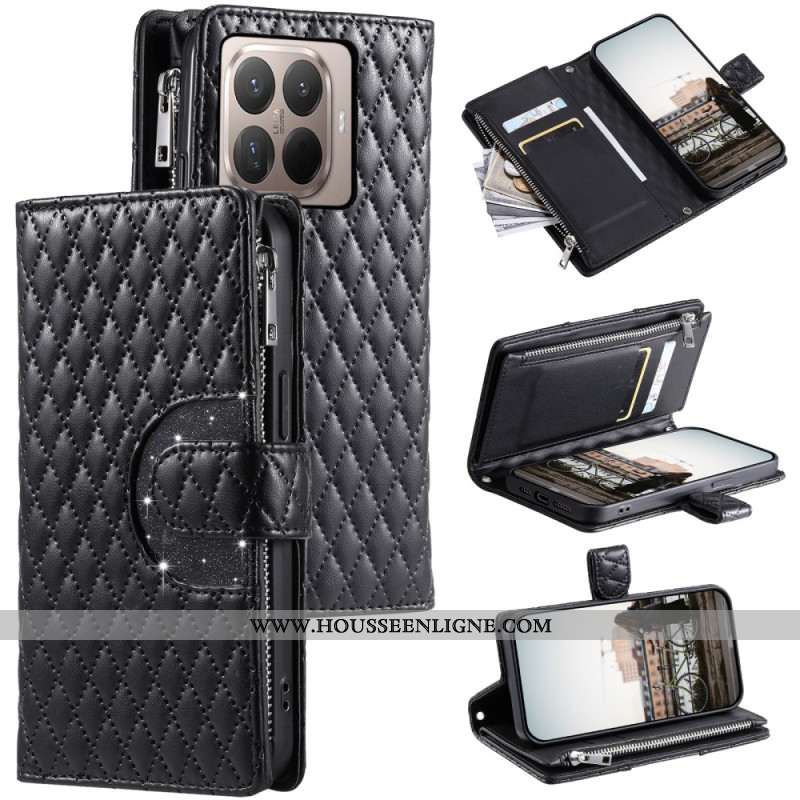 Housse Xiaomi 15T Pro Matelassée avec Poche Zippée