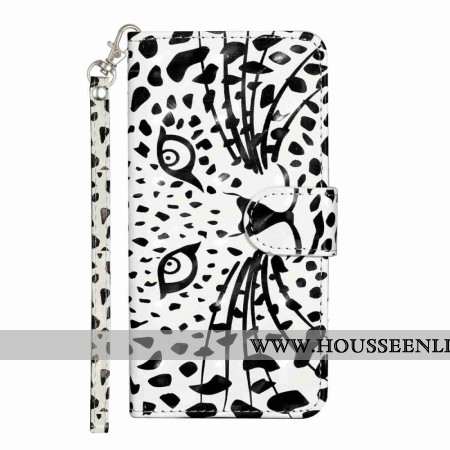 Housse Xiaomi 15T Pro Motif Léopard à Lanière