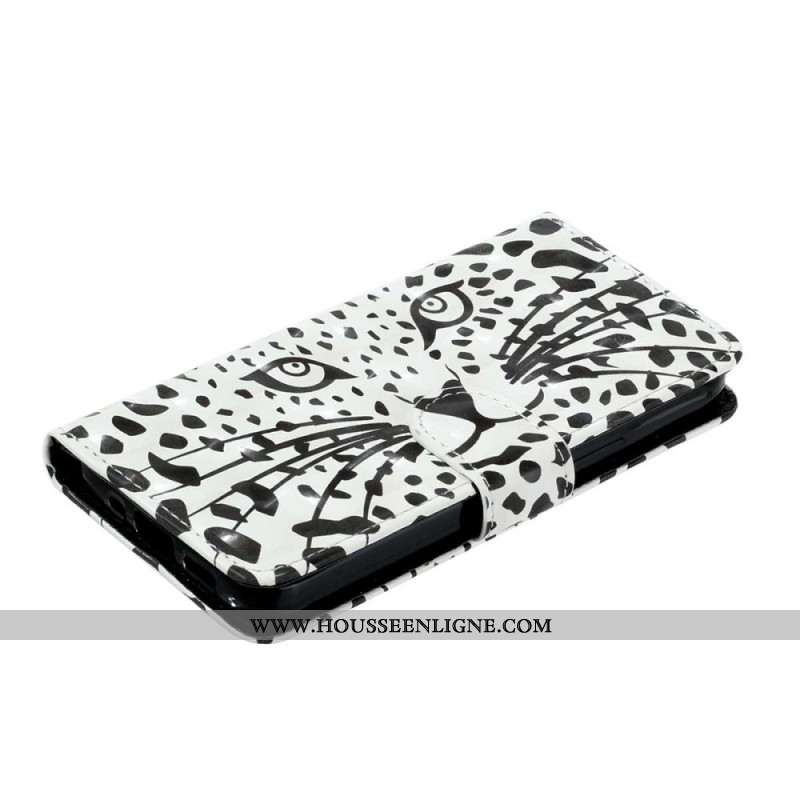 Housse Xiaomi 15T Pro Motif Léopard à Lanière