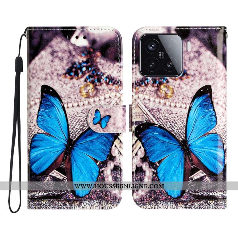 Housse Xiaomi 15T Pro Papillon Bleu