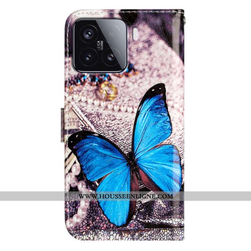 Housse Xiaomi 15T Pro Papillon Bleu
