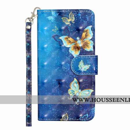 Housse Xiaomi 15T Pro Papillons Bleu et Or