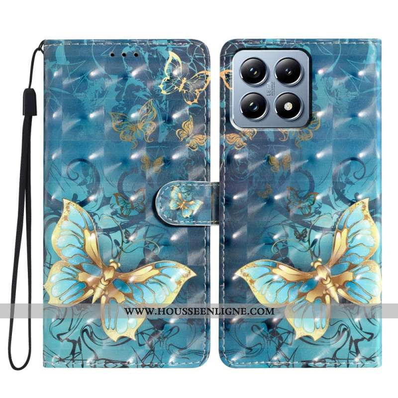 Housse Xiaomi 15T Pro Papillons Dorés