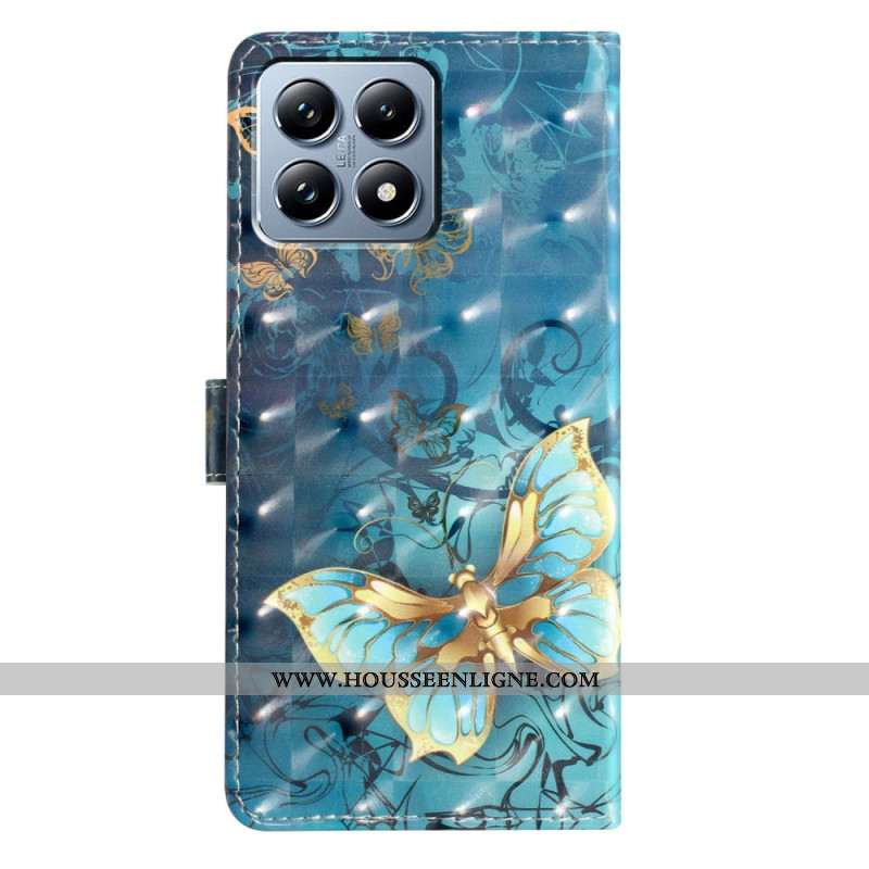 Housse Xiaomi 15T Pro Papillons Dorés