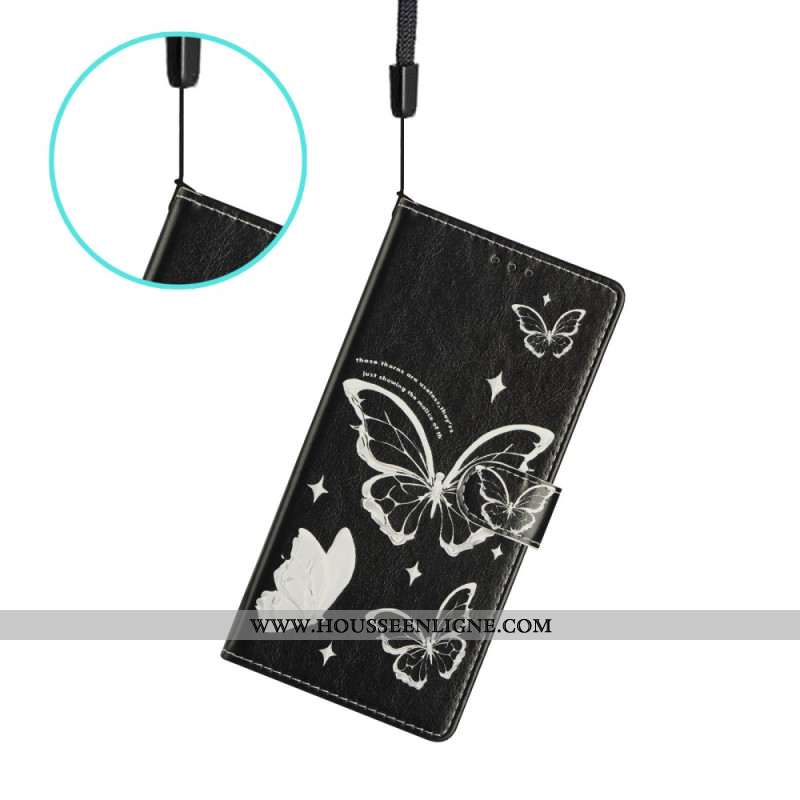 Housse Xiaomi 15T Pro Papillons Noir et Blanc