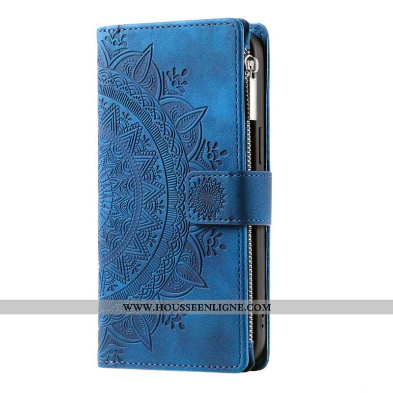 Housse Xiaomi 15T Pro Portefeuille Effet Daim Mandala