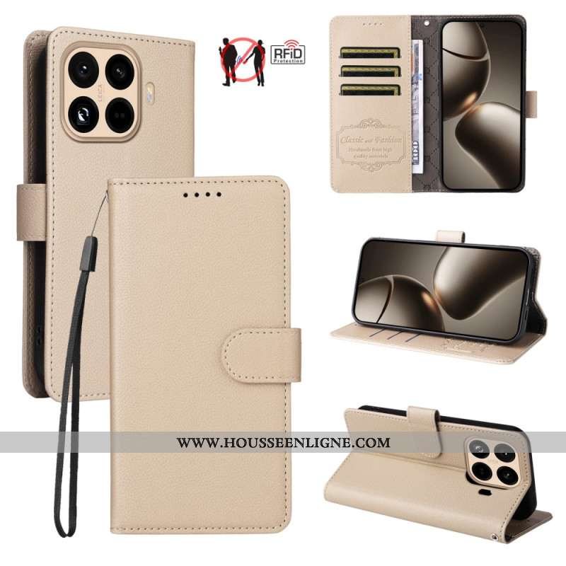 Housse Xiaomi 15T Pro Portefeuille RFID Effet Cuir