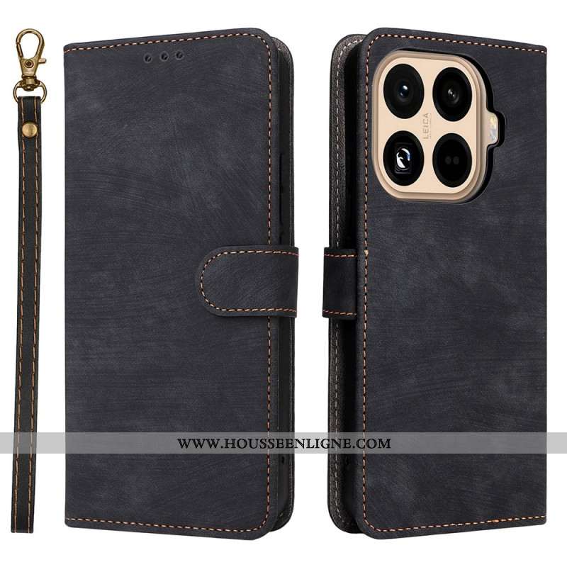 Housse Xiaomi 15T Pro Portefeuille RFID Effet Daim