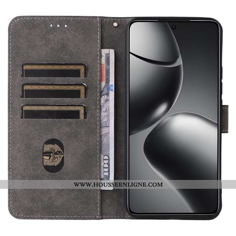 Housse Xiaomi 15T Pro Portefeuille RFID Effet Daim