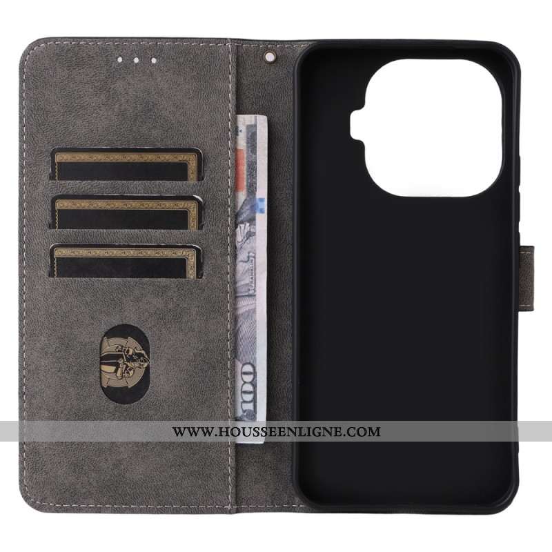 Housse Xiaomi 15T Pro Portefeuille RFID Effet Daim