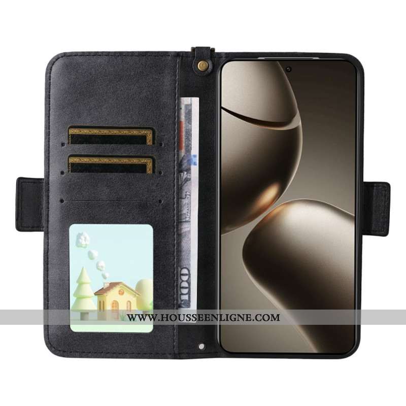 Housse Xiaomi 15T Pro Portefeuille avec Bandoulière