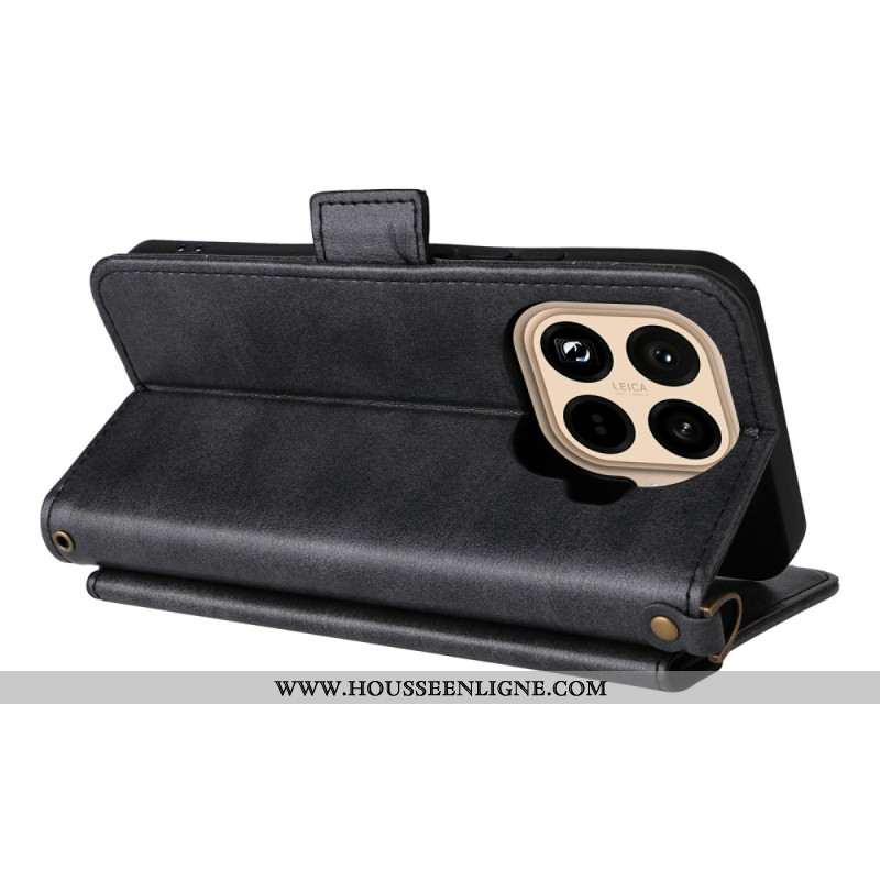Housse Xiaomi 15T Pro Portefeuille avec Bandoulière