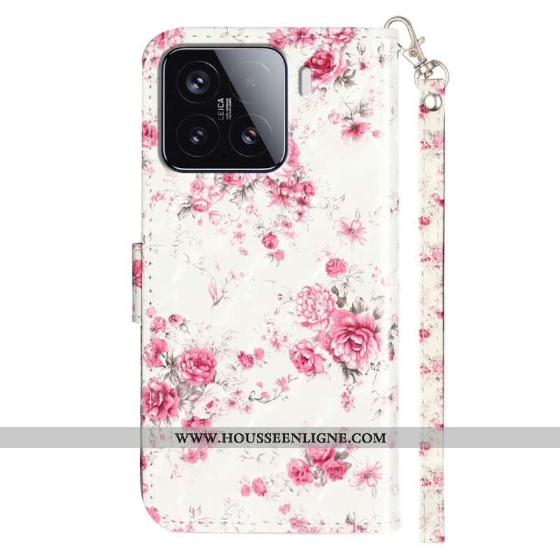 Housse Xiaomi 15T Pro Roses à Lanière