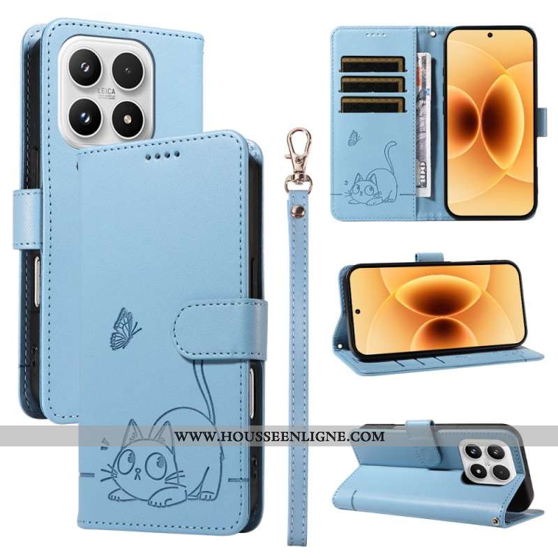 Housse Xiaomi 17 Chat Graphique à Lanière