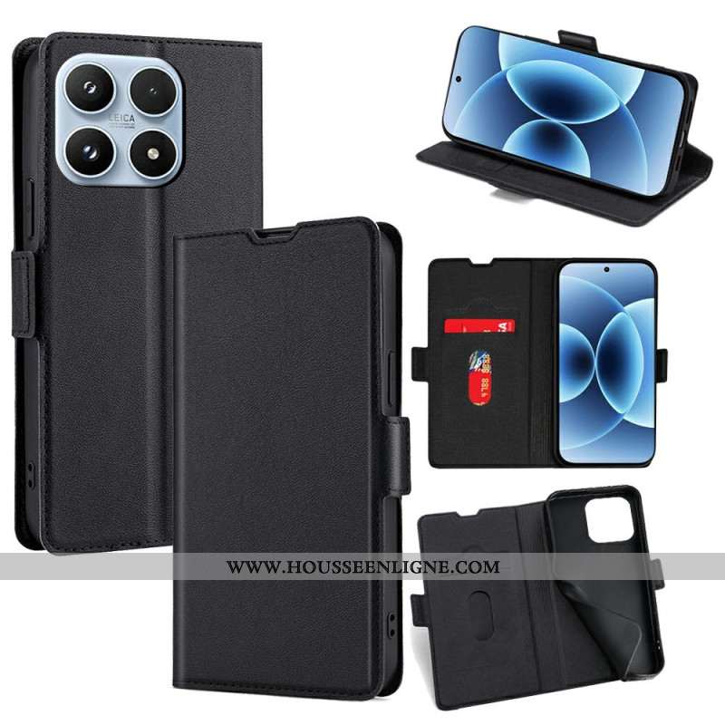 Housse Xiaomi 17 Effet Cuir Double Fermoir