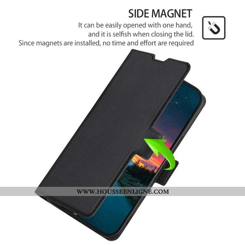 Housse Xiaomi 17 Effet Cuir Double Fermoir