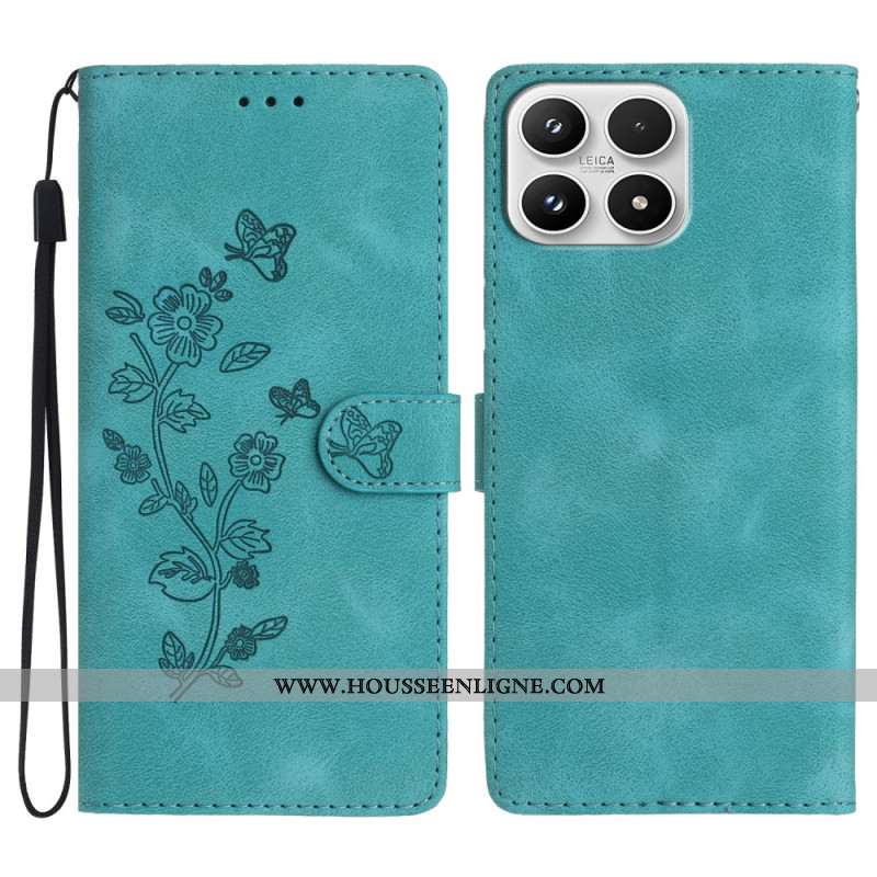 Housse Xiaomi 17 Effet Daim Motif Floral