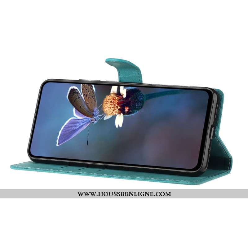 Housse Xiaomi 17 Effet Daim Motif Floral