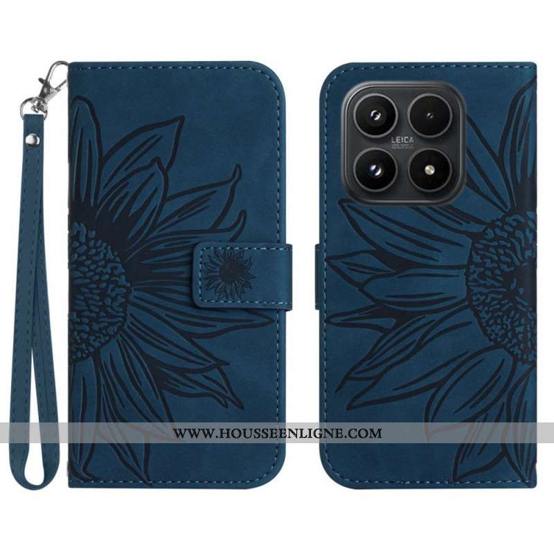 Housse Xiaomi 17 Empreinte Tournesol à Lanière