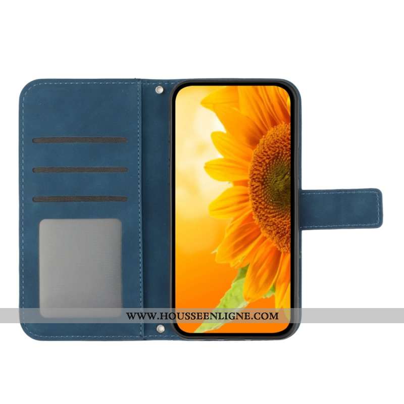 Housse Xiaomi 17 Empreinte Tournesol à Lanière