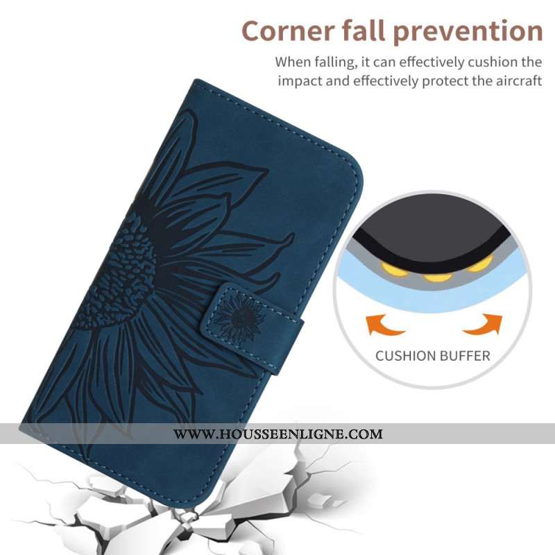 Housse Xiaomi 17 Empreinte Tournesol à Lanière