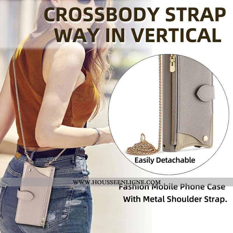 Housse Xiaomi 17 Miroir et Bandoulière Chaîne